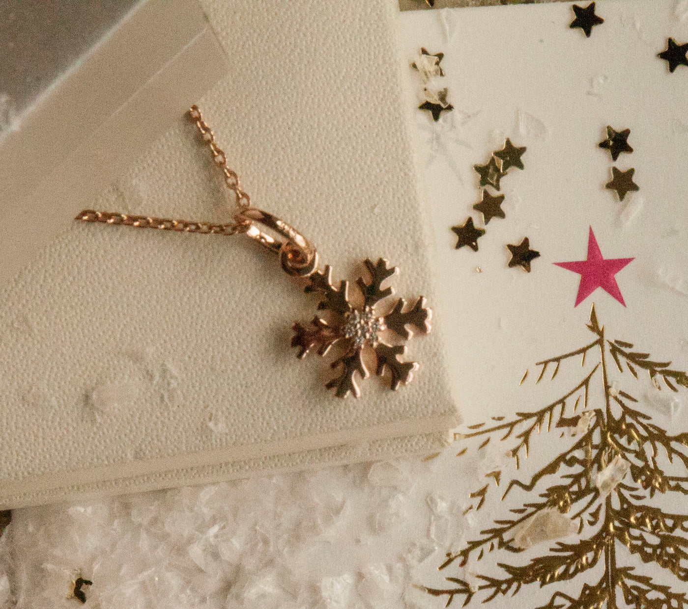 Rose Gold Snowflake Pendant image 2