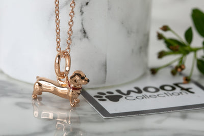 Rose Gold Dachshund Pendant image 1