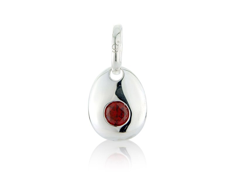 Garnet CZ Pebble Charm image 0