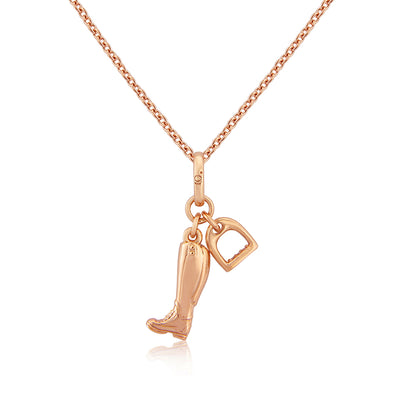 Rose Gold Boot and Stirrup Pendant image 0