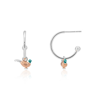 Pheasant Hoop Earrings