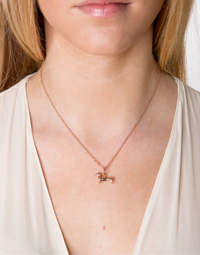 Rose Gold Dachshund Pendant image 2