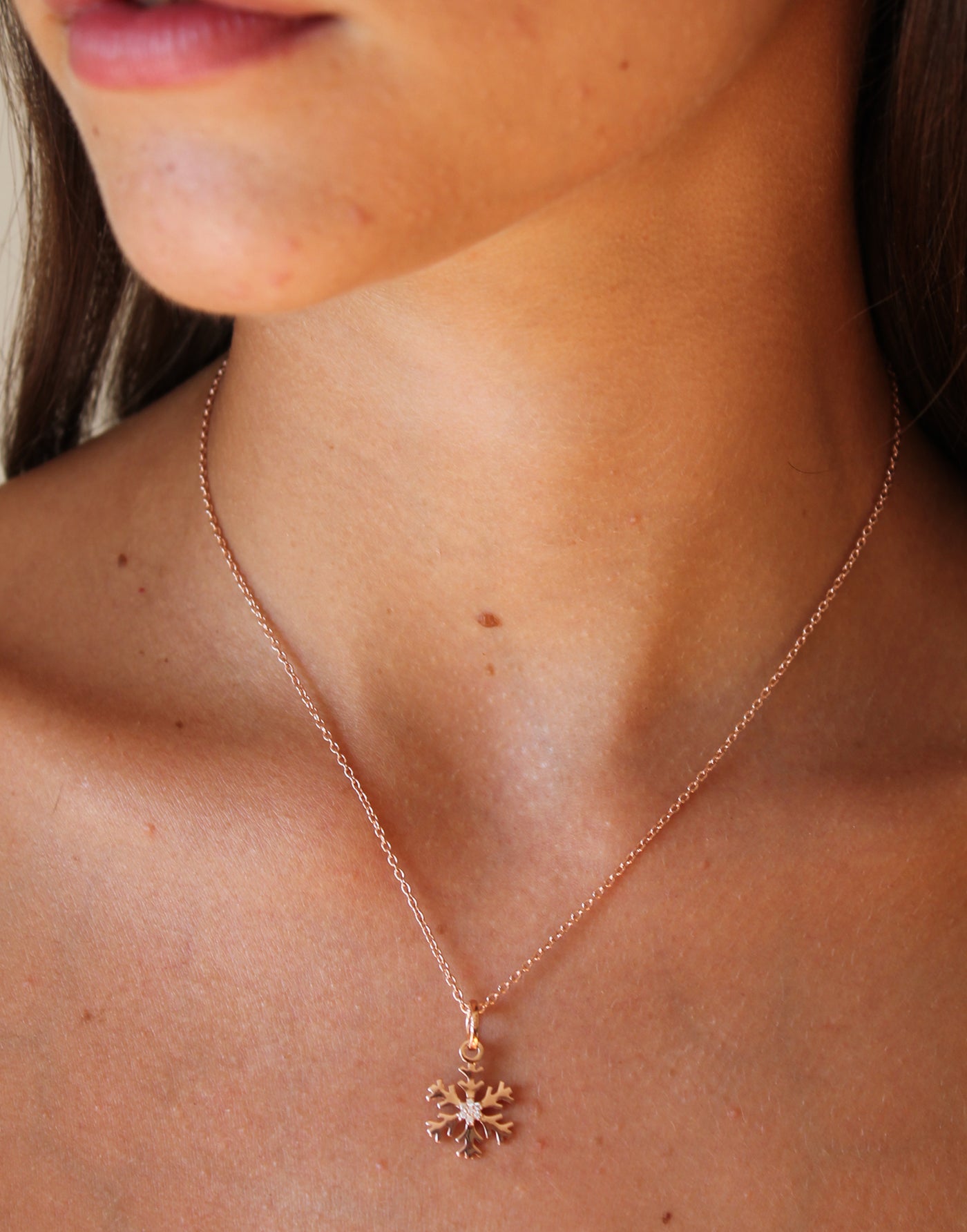Rose Gold Snowflake Pendant image 1
