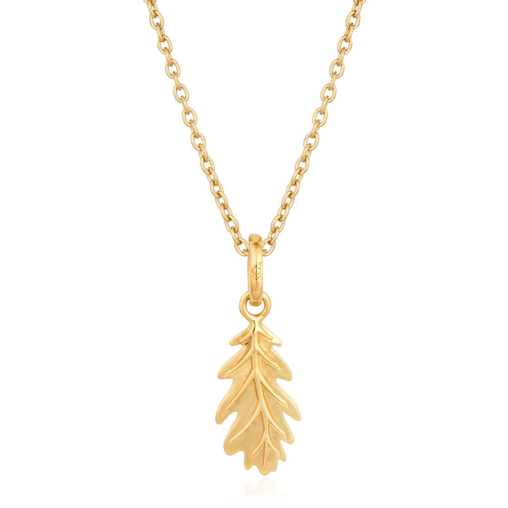 Gold Acorn Leaf Pendant image 0