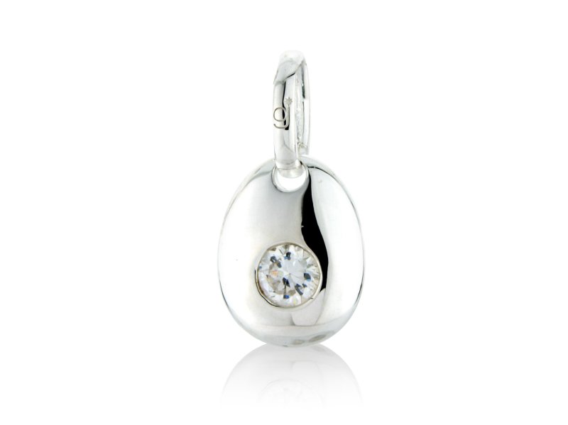 Clear CZ Pebble Charm image 0