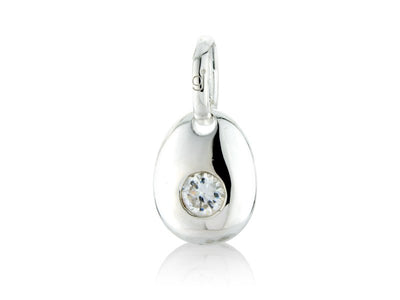 Clear CZ Pebble Charm image 0