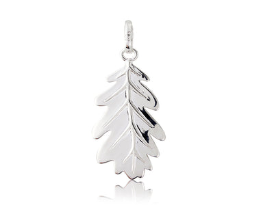Silver Acorn Leaf Charm image 0
