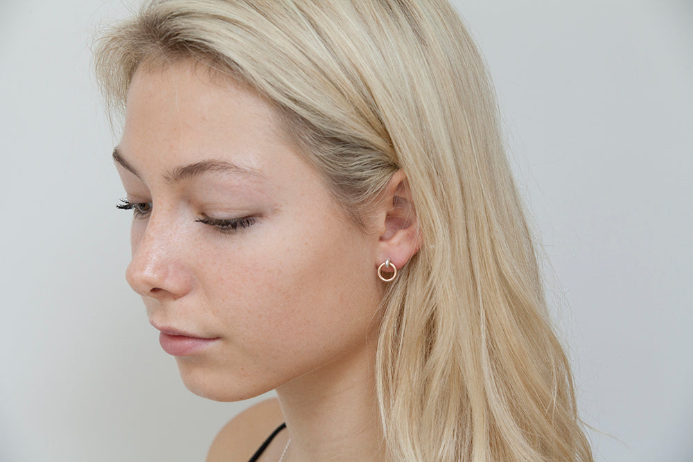 Rose Gold Eternity Stud Earrings image 1