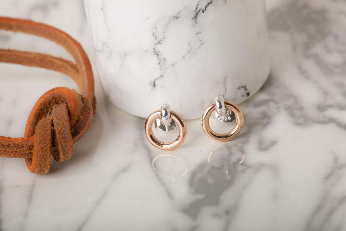 Rose Gold Eternity Stud Earrings image 2