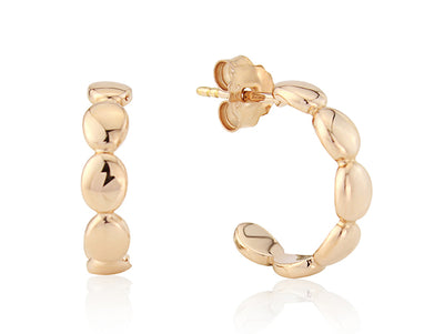Rose Gold Pebbled Hoops image 0