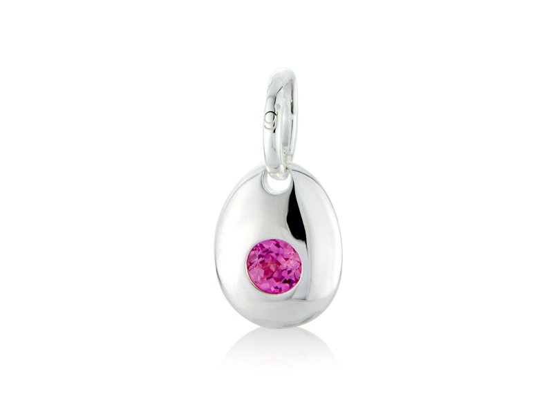 Tourmaline CZ Pebble Charm image 0
