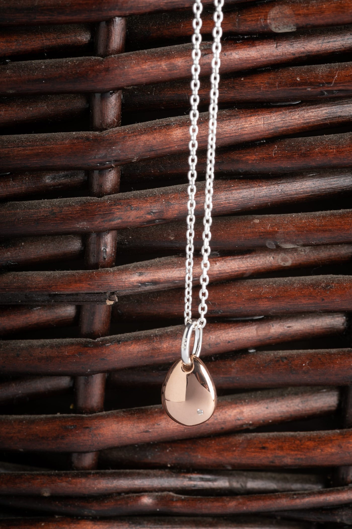 Rose Gold Pebble Pendant image 2