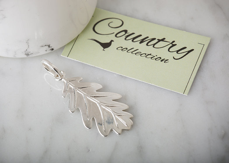 Silver Acorn Leaf Charm image 2
