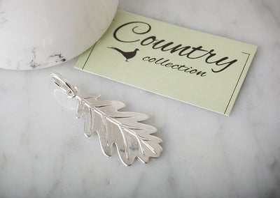 Silver Acorn Leaf Charm image 2