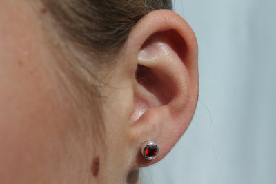 Garnet CZ Earrings image 1