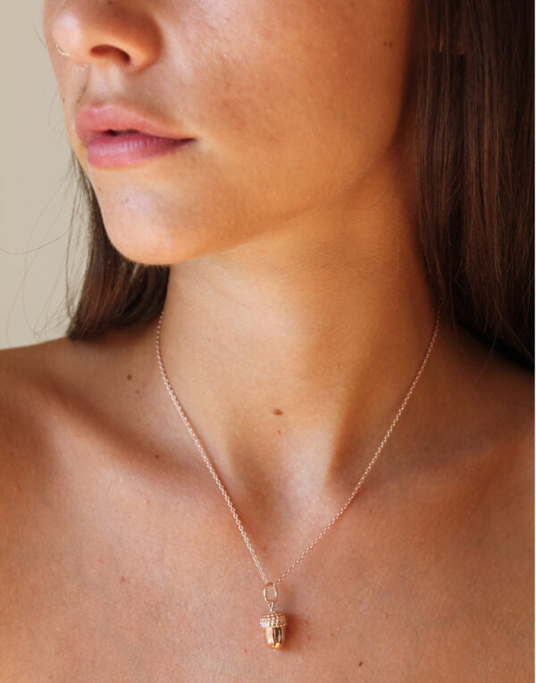Rose Gold Acorn Pendant
