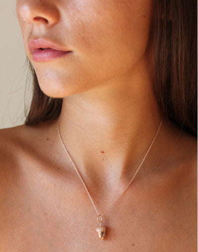 Rose Gold Acorn Pendant