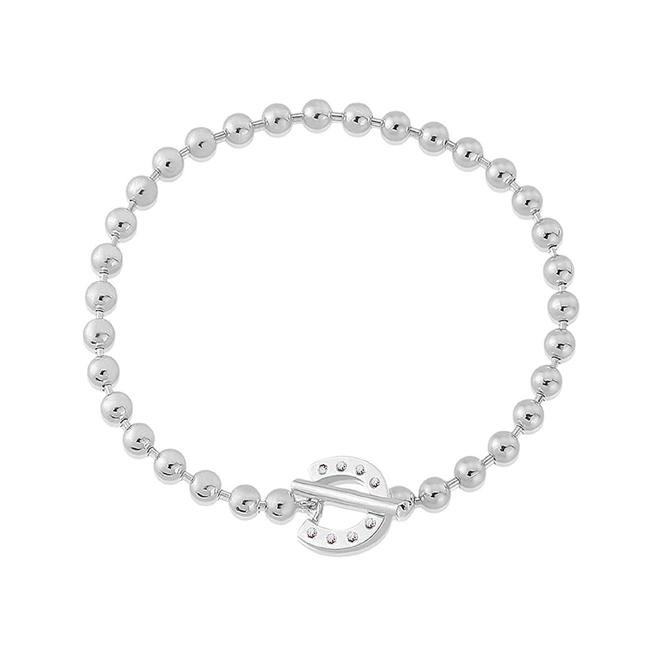 Silver T-Bar Horseshoe Bracelet