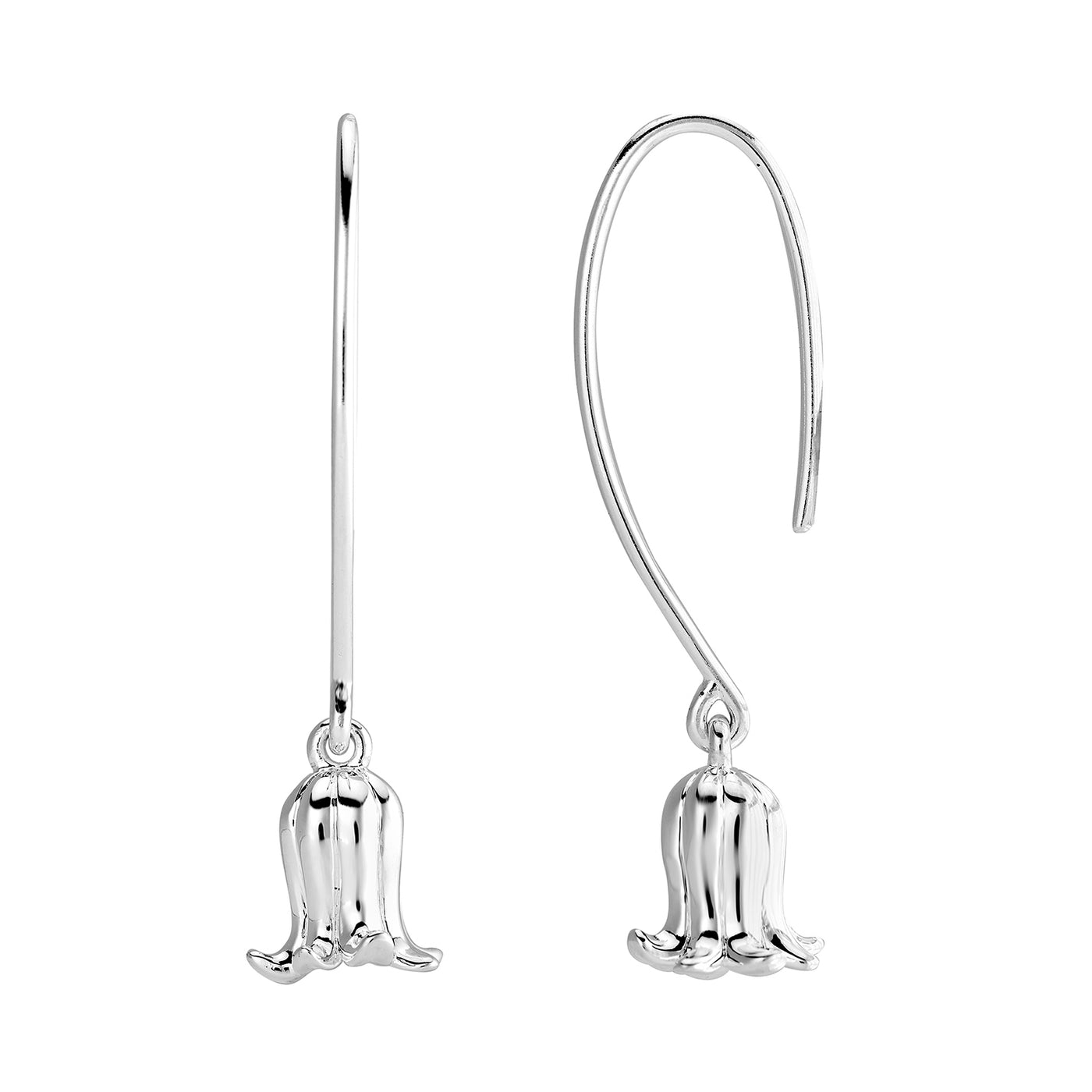 Silver Bluebell Flower Earrings