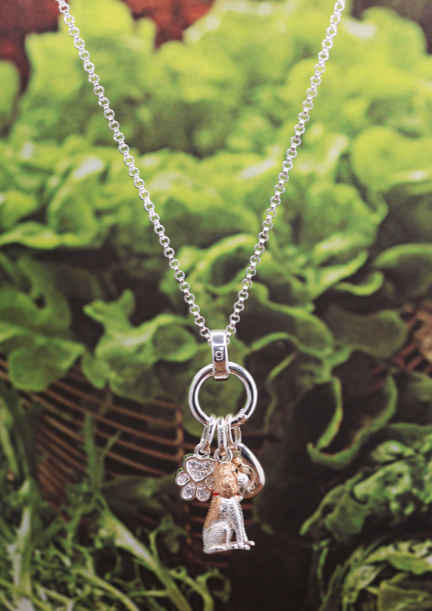 Sparkly Paw Print Charm