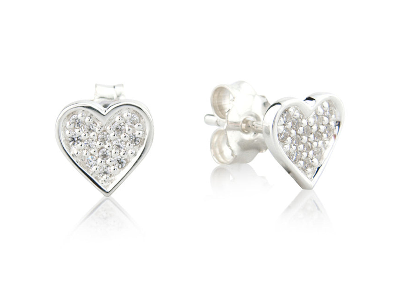 Sparkly Heart Stud Earrings