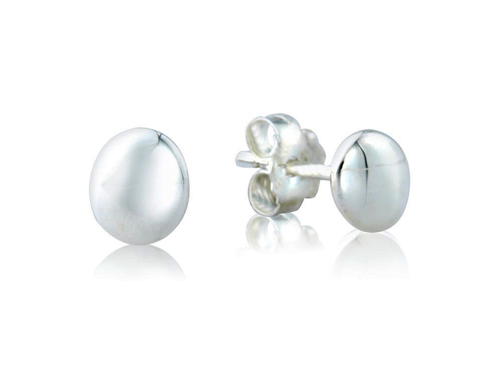 Silver Pebble Stud Earrings