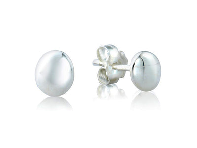 Silver Pebble Stud Earrings