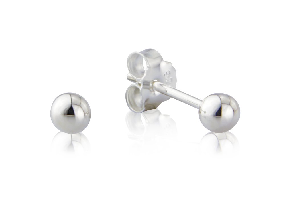 Silver Ball Studs 4mm