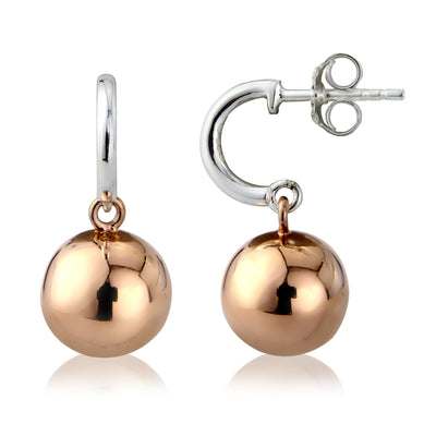 Rose Gold Ball  Earrings