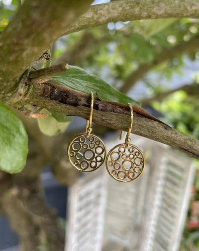 Gold Floating Bubble Earrings
