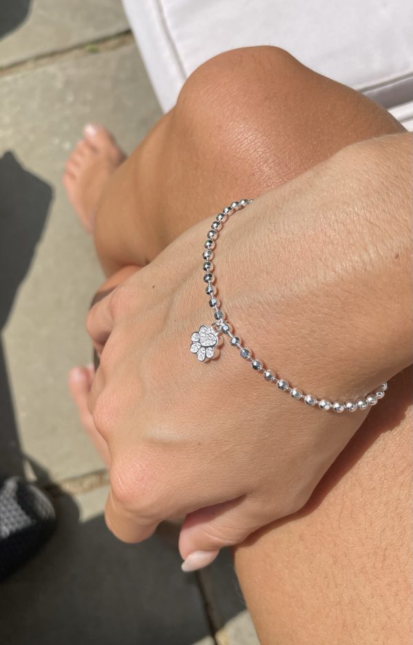 Sparkly Paw Print Bracelet