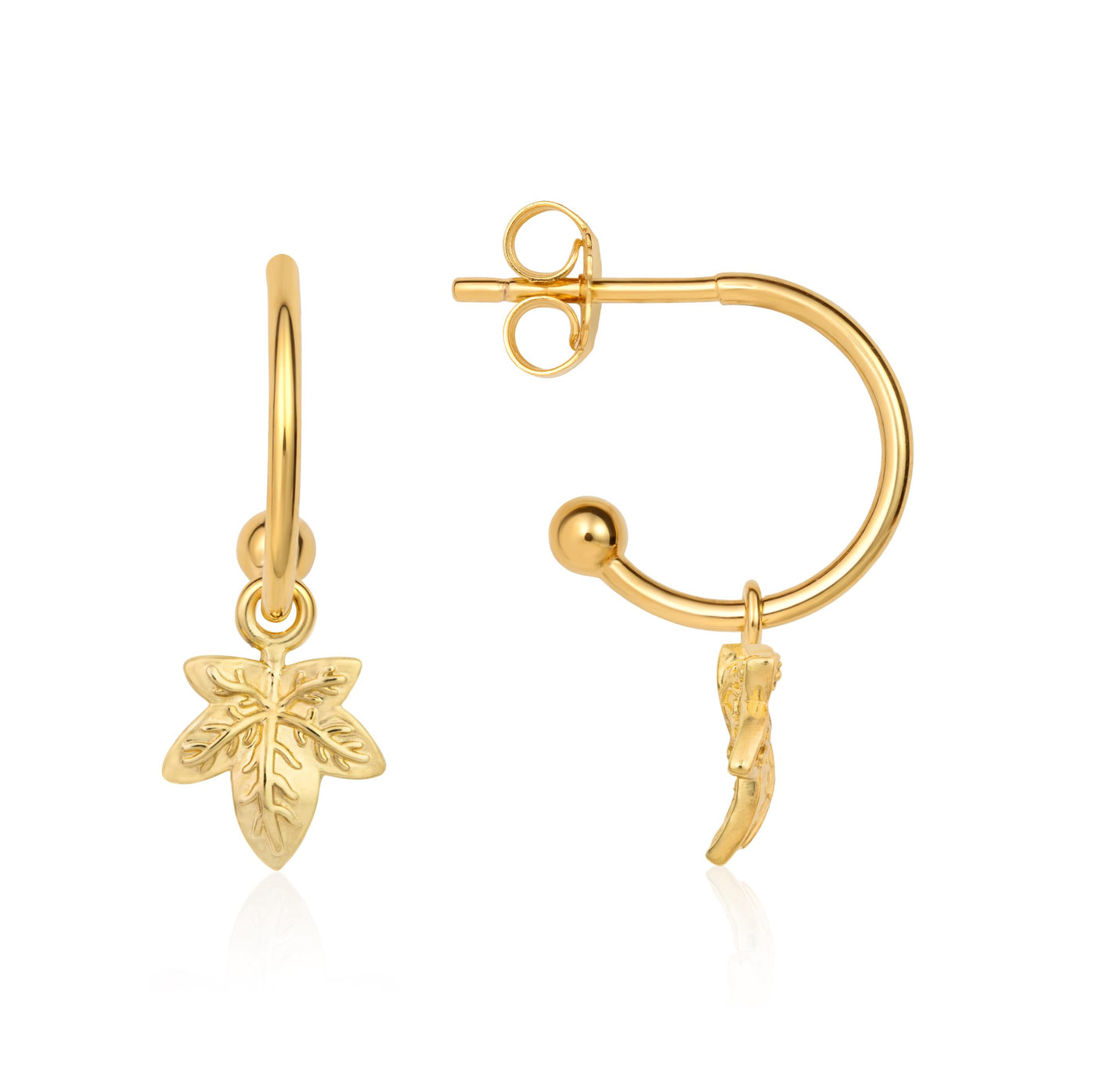 Ivy Leaf Hoop Earrings