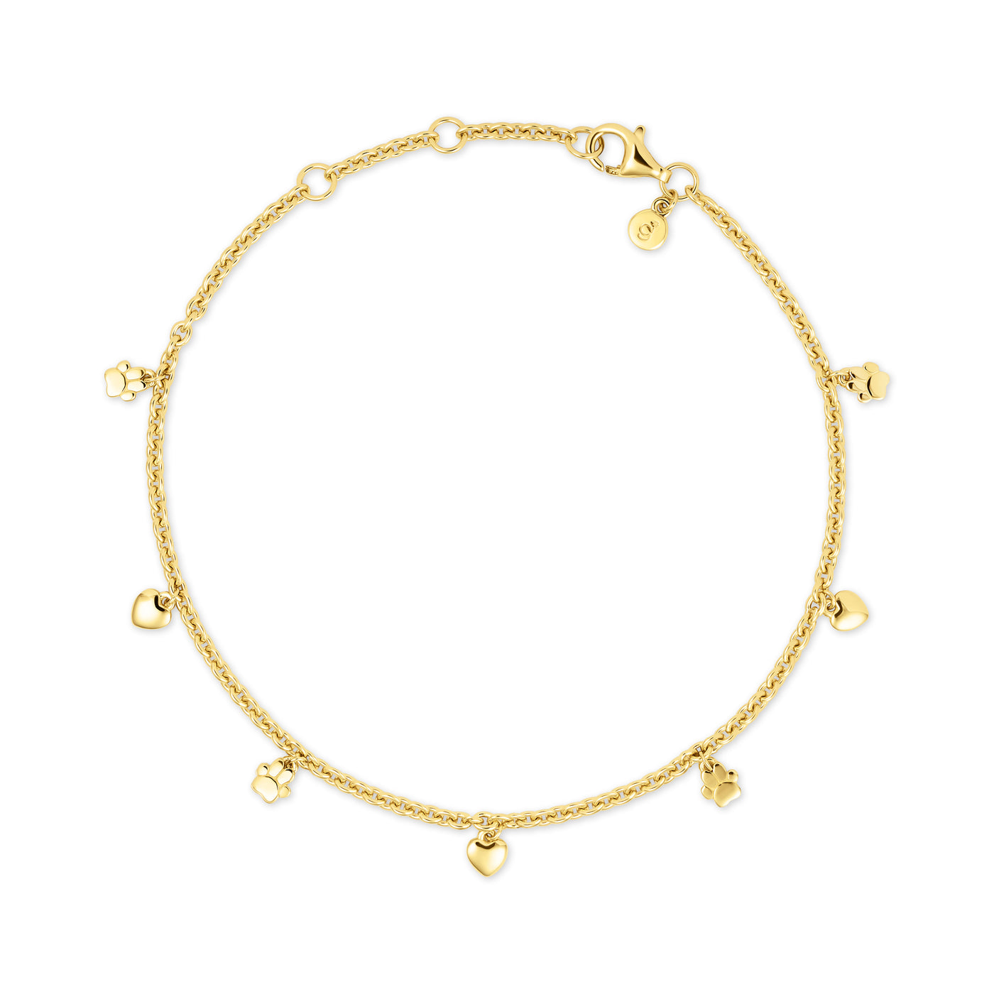 Gold Paws On Your Heart Bracelet