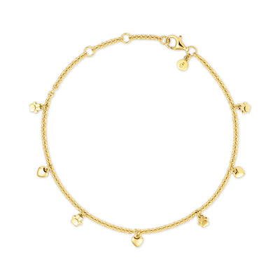 Gold Paws On Your Heart Bracelet