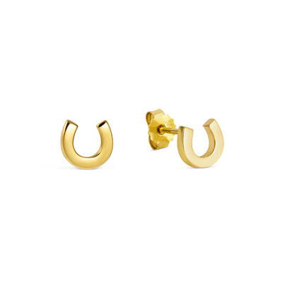 Gold Horseshoe Stud Earrings