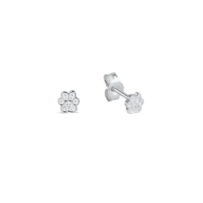 Mini Sparkly Paw Print Studs