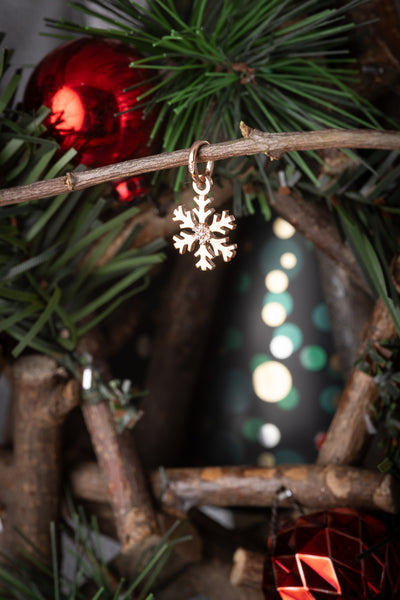 Rose Gold Snowflake Charm