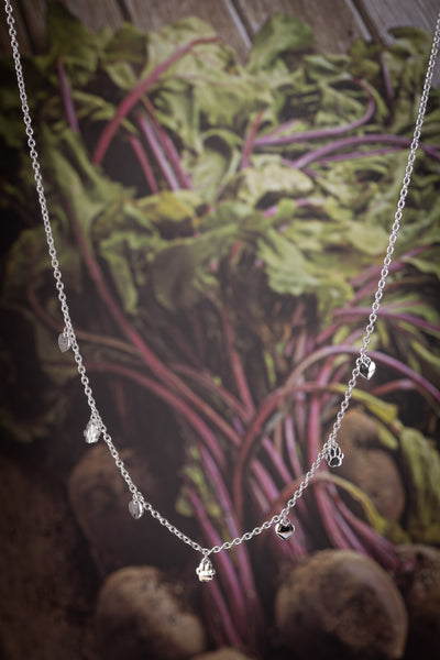 Silver Paws On Your Heart Necklace