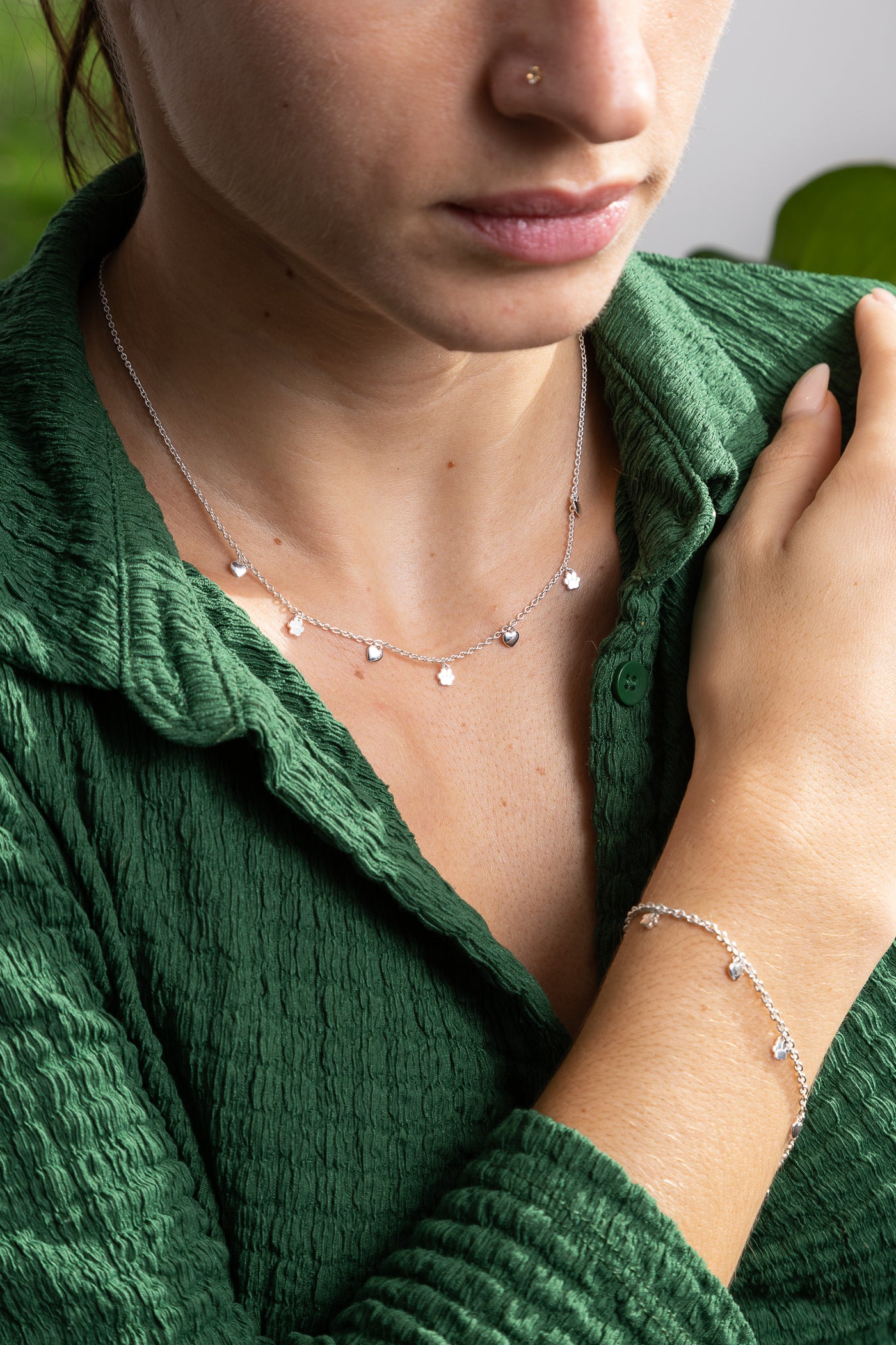 Silver Paws On Your Heart Necklace