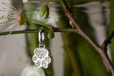 Sparkly Paw Print Charm