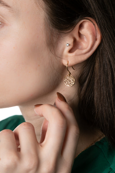 Gold Floating Bubble Earrings