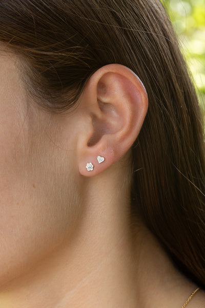 Mini Sparkly Heart Stud Earrings