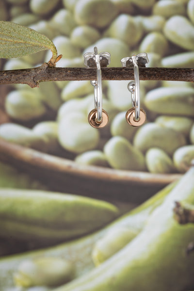 Rose Gold Beaded Hoop Earrings