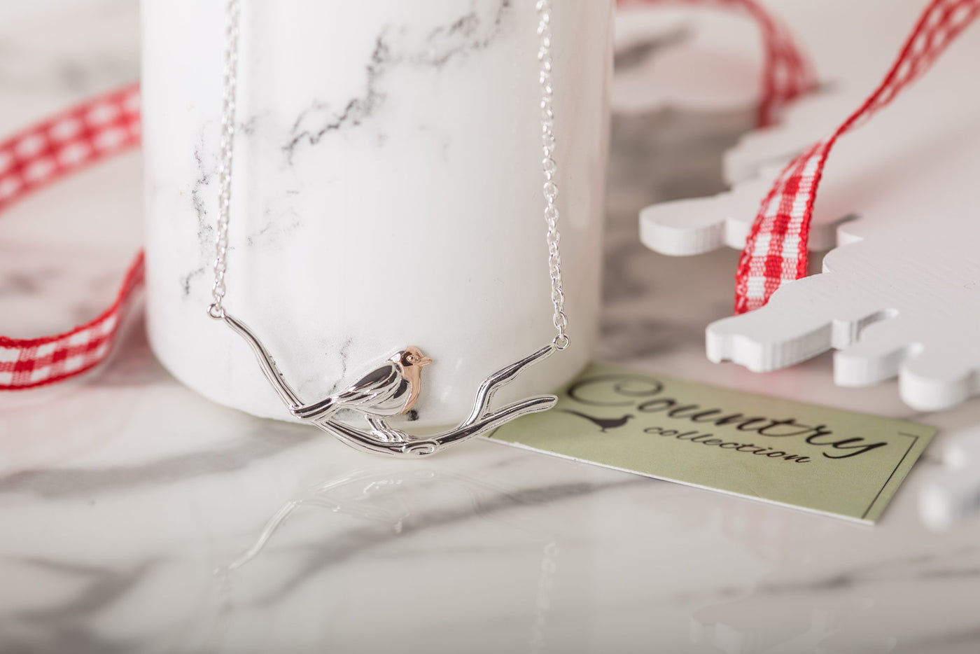 Robin On Branch Necklace