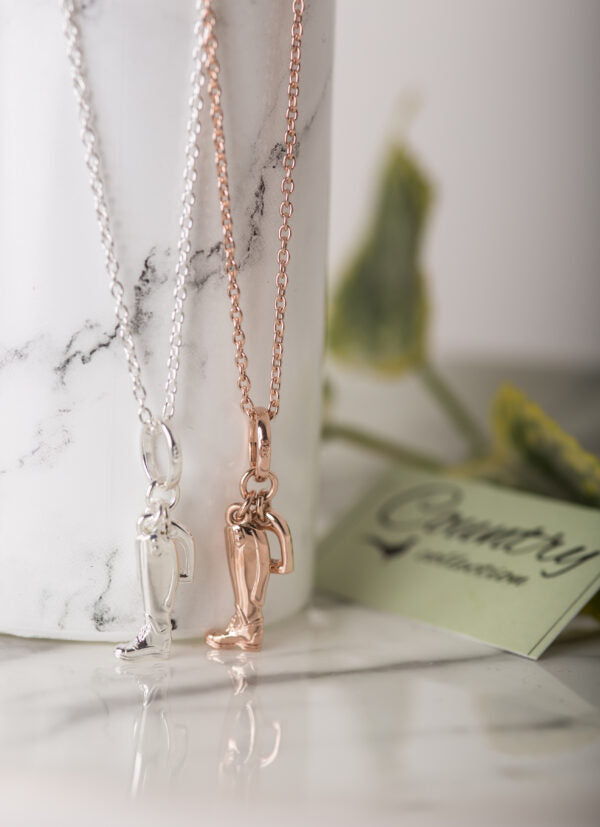 Rose Gold Boot and Stirrup Pendant