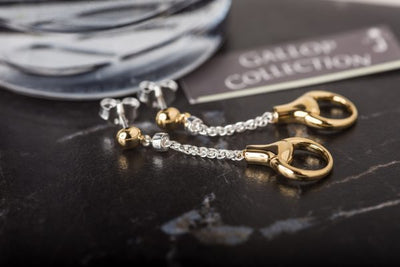 Two Tone Snaffle Drop Earrings