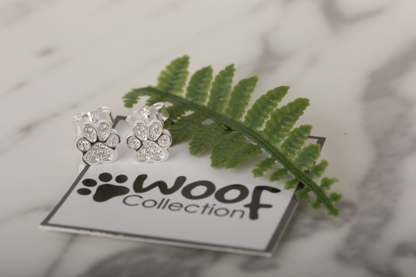Sparkly Paw Print Stud Earrings