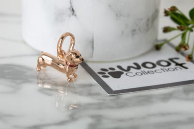 Rose Gold Dachshund Charm