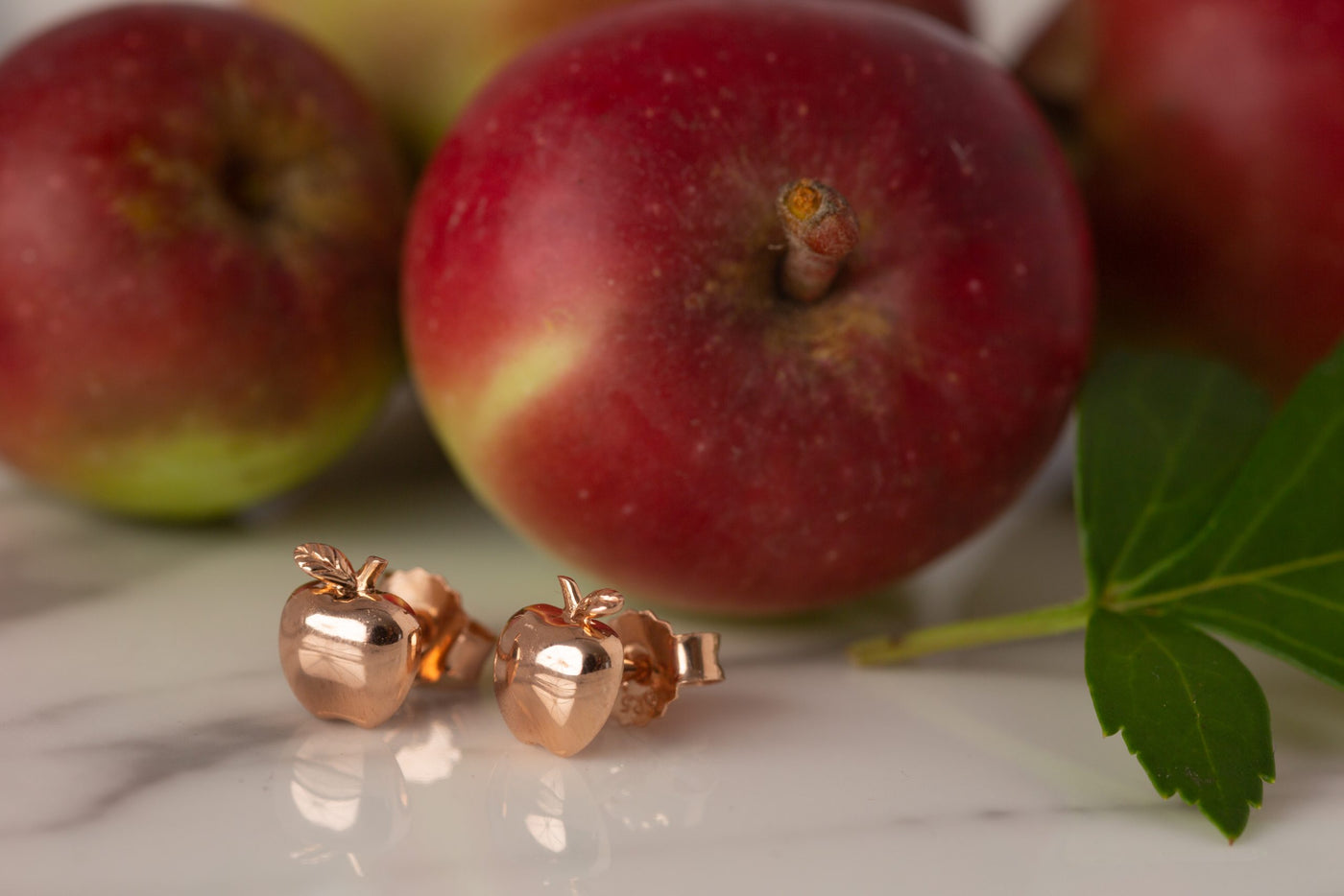 Rose Gold Apple Studs