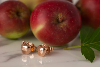 Rose Gold Apple Studs